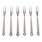 Acanthus Cold Meat Forks by Johan Rohde for Georg Jensen, 1920s, Set of 6 1