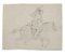 Soldier on Horse Back Pencil Drawing, 19. Jahrhundert 1