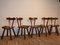 Chaises de Salon Brutalistes en Orme, 1960s, Set de 5 1
