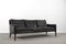 Danish Black Leather & Rosewood 3-Seat Sofa by Kurt Østervig for Centrum Mobler, 1950s 1