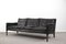 Danish Black Leather & Rosewood 3-Seat Sofa by Kurt Østervig for Centrum Mobler, 1950s 5