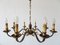 Large Brass Chandelier, 1960s, Image 3