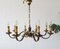 Large Brass Chandelier, 1960s 9