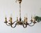 Large Brass Chandelier, 1960s, Image 9