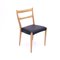 Scandinavian Oak Dining Chairs With Black Leather Seats, 1950s, Set of 4 13