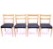 Chaises de Salon Scandinaves en Chêne avec Assises en Cuir Noir, 1950s, Set de 4 3