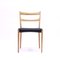 Scandinavian Oak Dining Chairs With Black Leather Seats, 1950s, Set of 4, Image 15