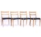 Sillas de comedor escandinavas de roble con asientos de cuero negro, años 50. Juego de 4, Imagen 2