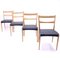 Scandinavian Oak Dining Chairs With Black Leather Seats, 1950s, Set of 4 10