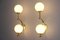 Midcentury Modern Italian Brass and White Glass Sconces, 1990s, Set of 2 9