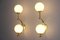 Midcentury Modern Italian Brass and White Glass Sconces, 1990s, Set of 2, Image 9