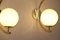 Midcentury Modern Italian Brass and White Glass Sconces, 1990s, Set of 2, Image 10