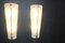 Mid-Century Modern Tall Brass & White Murano Glass Sconces, 1990s, Set of 2, Image 1