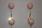 Mid-Century Modern Italian Brass & Beige Salmon Color Glass Sconces, 1990s, Set of 2 5