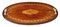 Vassoio da tè C1915 antico ovale in mogano intarsiato, Immagine 1
