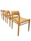 Oak and Cane Number 75 Dining Chairs by Niels Otto Møller for J.L. Møllers, 1960s, Set of 5 1