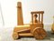 Locomotora de madera vintage y tren de juguete, Imagen 7