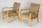 Birch and Linen Lounge Chairs by Axel Larsson for Bodafors, Sweden, 1930s, Set of 2 1