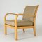 Birch and Linen Lounge Chairs by Axel Larsson for Bodafors, Sweden, 1930s, Set of 2 7
