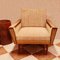 Wood and Fabric Lounge Chair, 1950s 9