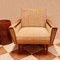 Wood and Fabric Lounge Chair, 1950s, Image 9