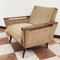 Wood and Fabric Lounge Chair, 1950s, Image 1