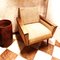 Sessel aus Holz und Stoff, 1950er 2