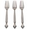 Acanthus Pastry Forks by Johan Rohde for Georg Jensen, Set of 3, Image 1