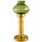 Oil Lamps in Brass and Green Art Glass by Hans-Agne Jakobsson for A / B Markaryd, 1960s, Set of 2, Image 1