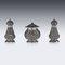 Set di condimenti in argento massiccio del XIX secolo di Oomersi Mawji, India, set di 3, Immagine 16