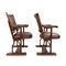 20th-Century Edwardian Mahogany & Leather Cinema Chairs, Set of 2 1