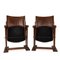 20th-Century Edwardian Mahogany & Leather Cinema Chairs, Set of 2 20