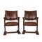 20th-Century Edwardian Mahogany & Leather Cinema Chairs, Set of 2 21