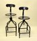 Adjustable Metal High Stools from Nicolle, 1960s, Set of 2, Image 1