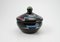 Hand Painted Black Glass Bonbonier from VEB Kunstglas Arnstadt, 1960s, Image 1