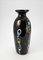 Hand Painted Black Glass Vase from VEB Kunstglas Arnstadt, 1960s, Image 1
