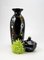 Hand Painted Black Glass Vase from VEB Kunstglas Arnstadt, 1960s 2