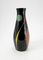 Hand Painted Black Glass Vase from VEB Kunstglas Arnstadt, 1960s 5