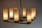 Mid-Century Modern Deckenlampe aus Messing, Teak & Glas von Kaiser Idell / Kaiser Leuchten 7