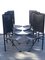 Vintage Tripod Black Leather and Black Metal Side Chairs, Set of 6, Image 4