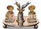 Silver-Plated Stag's Head Ink Stand Desk with Pop Up Inkwells from by W.W. Harrison & Co., Set of 3 2
