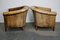Vintage Dutch Brown Leather Club Chairs, Set of 2, Image 5