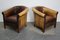 Vintage Dutch Brown Leather Club Chairs, Set of 2 2