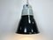 Lámpara colgante industrial vintage esmaltada en negro, años 60, Imagen 8