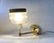 Vintage Adjustable Brass & Glass Wall Lamp, 1980s 4
