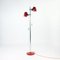 Vintage Combi Lux Floor Lamp In Red Metal & Chrome by Stanislav Indra, 1970s 1