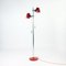 Vintage Combi Lux Floor Lamp In Red Metal & Chrome by Stanislav Indra, 1970s, Image 1