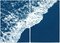 Nautical Landscape Diptych of Deep Blue Sandy Shore, 2020, Cyanotype, Set of 2 1