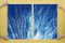 Fireworks Lights in Sky Blue Diptych, Cyanotype on Watercolor Paper, 2020 6