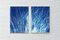 Fireworks Lights in Sky Blue Diptych, Cyanotype on Watercolor Paper, 2020 2